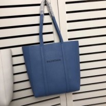 Balenciaga XS Everyday Tote Bag Grained Calfskin In Blue