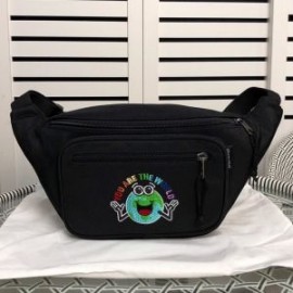 Balenciaga EXplorer Beltpack Logo Embroidered Nylon In Black