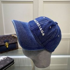 Balenciaga Logo Front Cap In Navy Blue