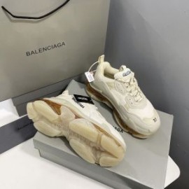 Balenciaga Triple S Sneakers Clear Sole UniseX In Beige