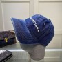 Balenciaga Logo Front Cap In Navy Blue