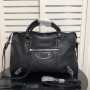 Balenciaga Medium Classic City Shoulder Bag Goatskin In BlackSilver